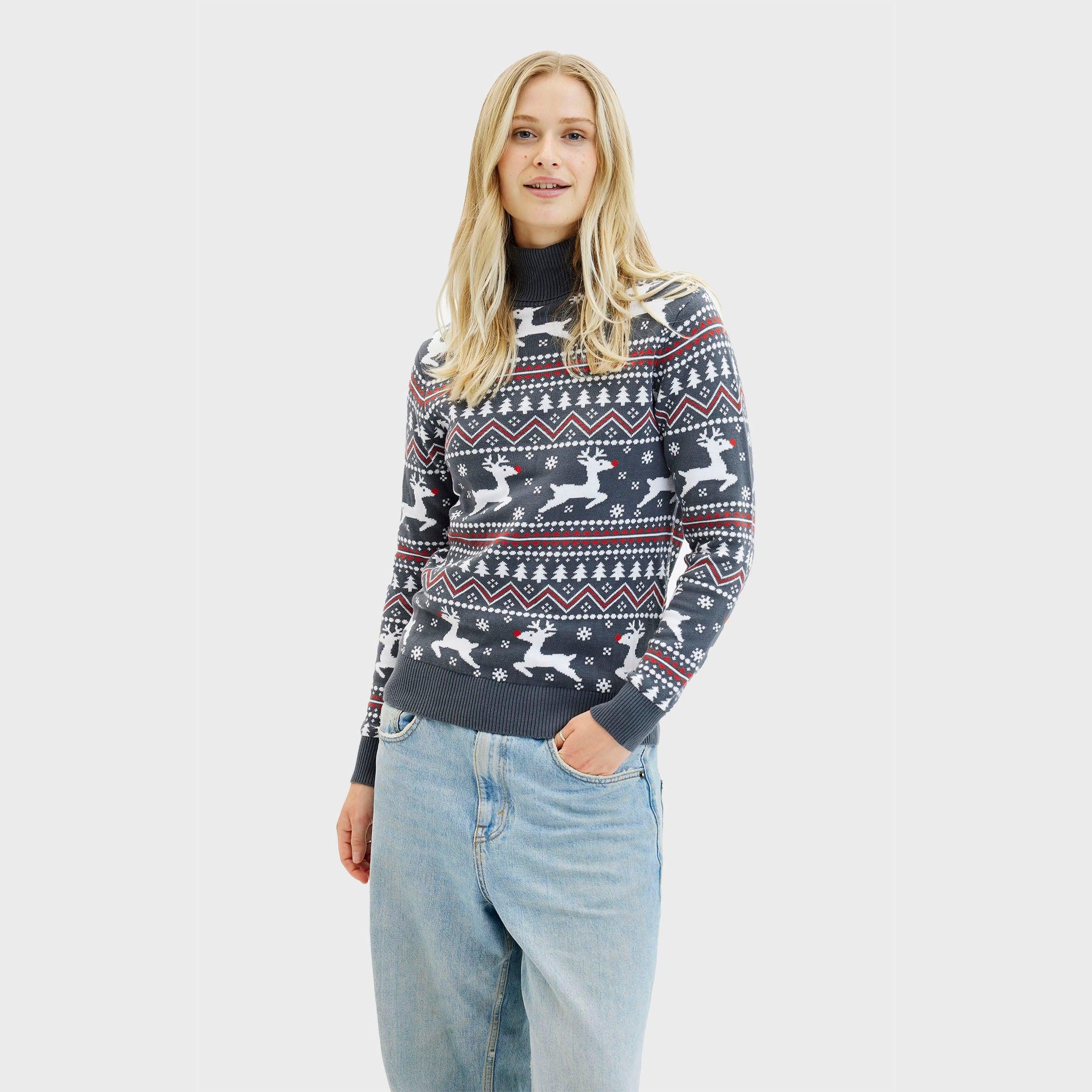 The Stylish Highneck Christmas Sweater β Women